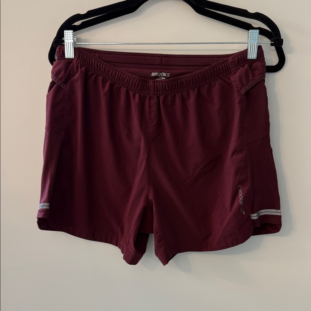 Brooks Burgundy Athletic Shorts